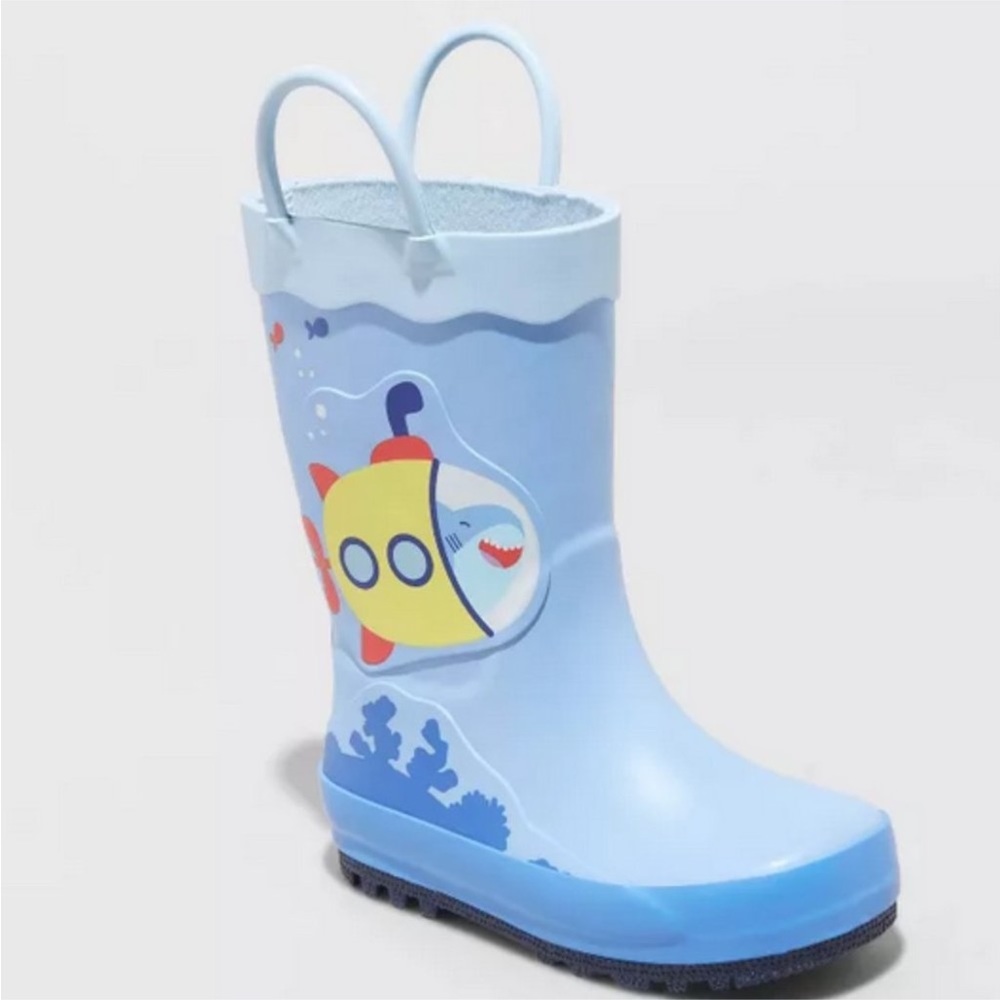 Toddler Boys' Jasper Pull-On Rain Boots - Cat & Jack™ Blue Submarine
